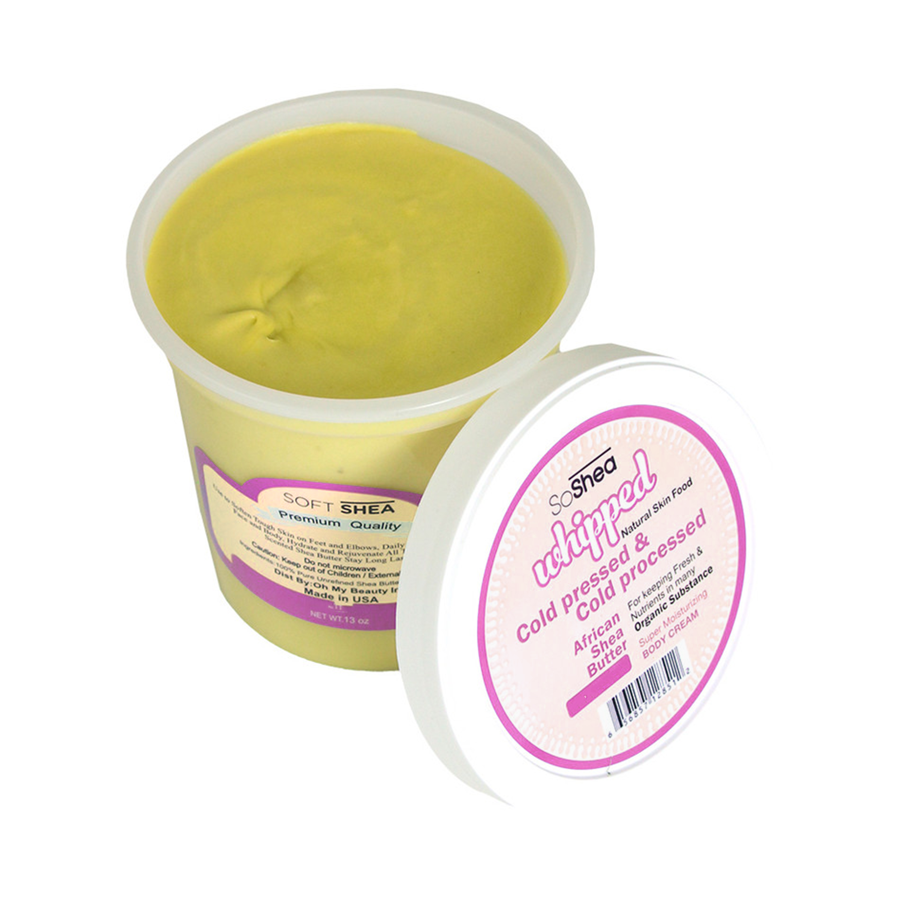 SoShea Whipped Cold Pressed & Cold Processed Raw Shea Butter